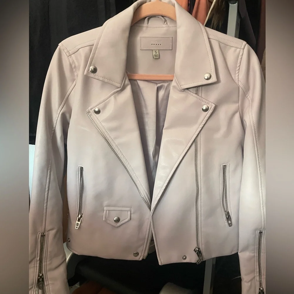 Lavender Leather Jacket.